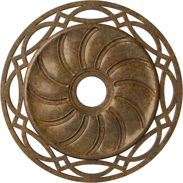 Ekena Millwork Loera Ceiling Medallion (Fits Canopies up to 6 1/4"), 26 5/8"OD x 4 1/2"ID x 1 3/8"P, Rubbed Bronze CM26LORZS - main